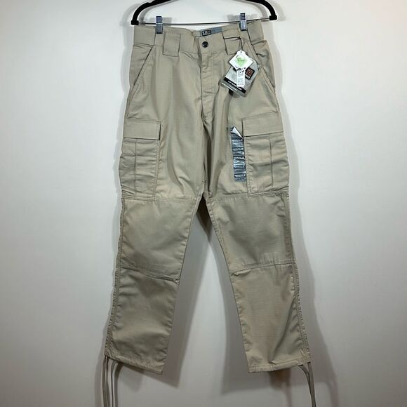 5.11 Tactical Series Ripstop Khaki Pant Men Medium Waist 31.5-35” Regular Inseam - Picture 1 of 11